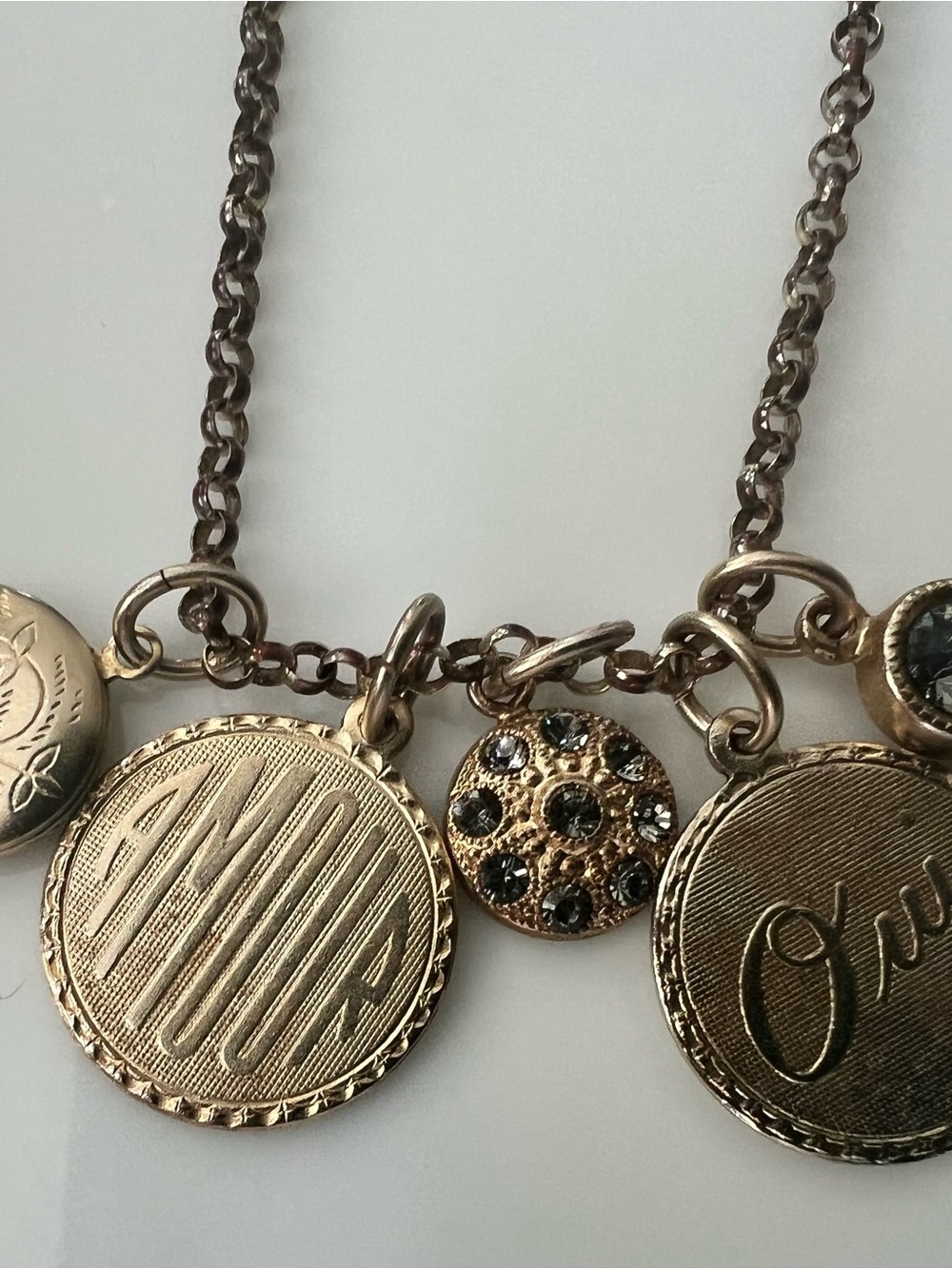 Catherine Popesco 14K Gold Plated Necklace with Five Charms